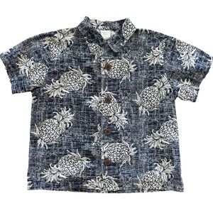 Vintage 90s kids  Palmwave Hawaiian pineapple button down- kids 6